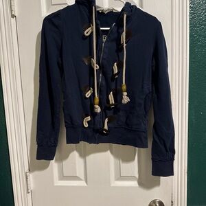 Navy kids  vintage Jacket with Toggle Closure